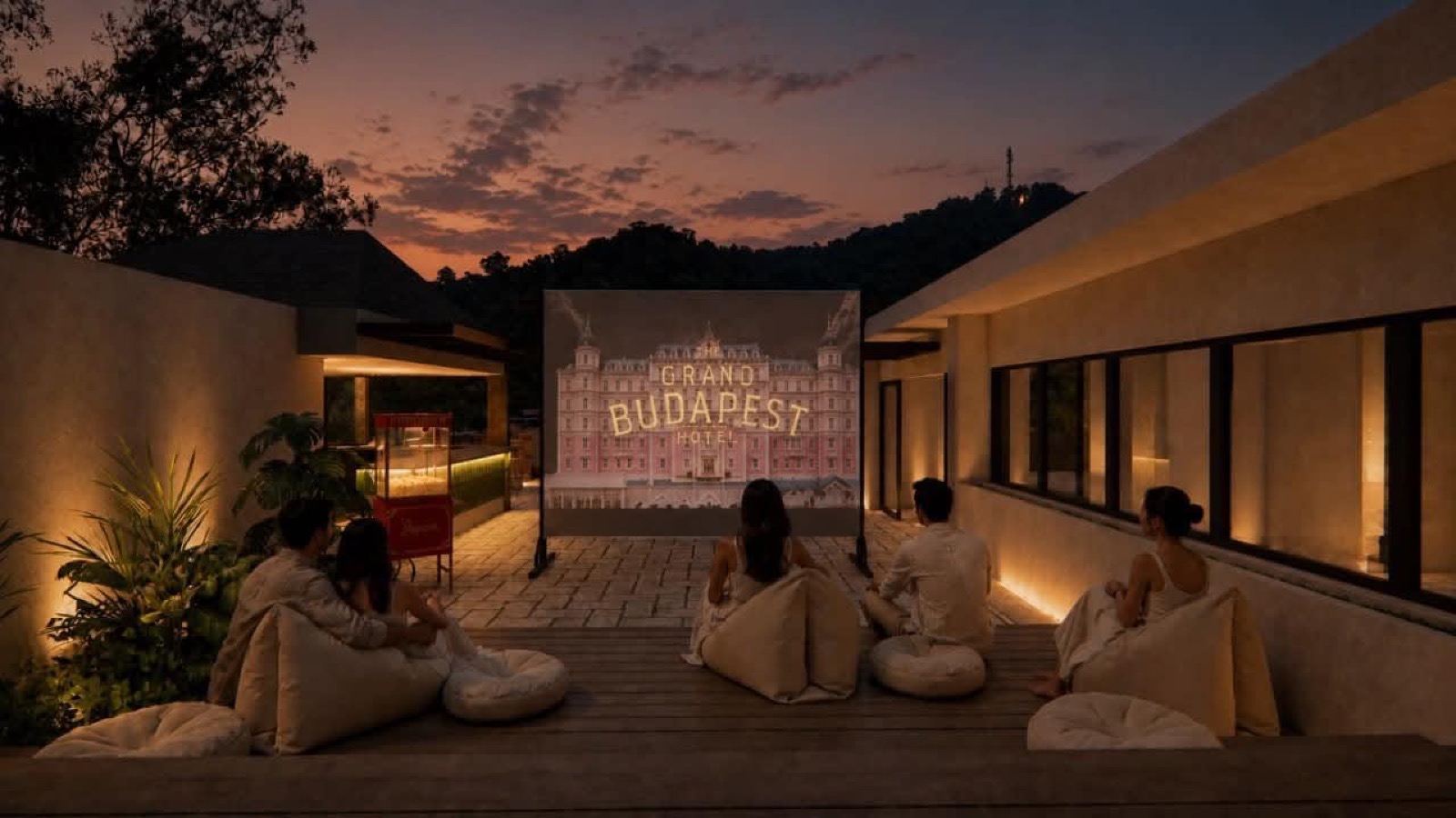 Villa V rooftop movie night