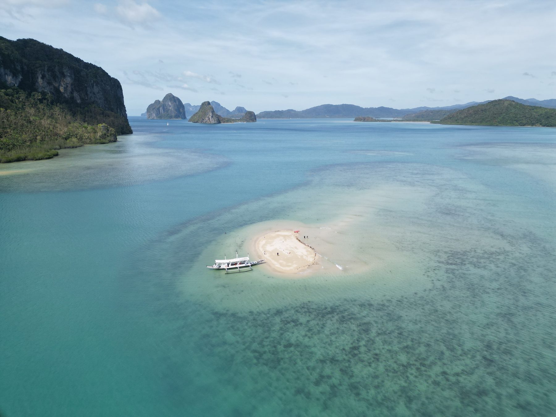 Aerial view of El Nido island-hopping route
